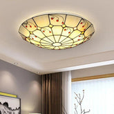 Vintage Geometric Round Colored Glass Ceiling Light